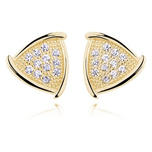Cercei argint placati cu aur galben cu pietre DiAmanti Z0551E_G-DIA (Argint 925‰ 1,3 g.)